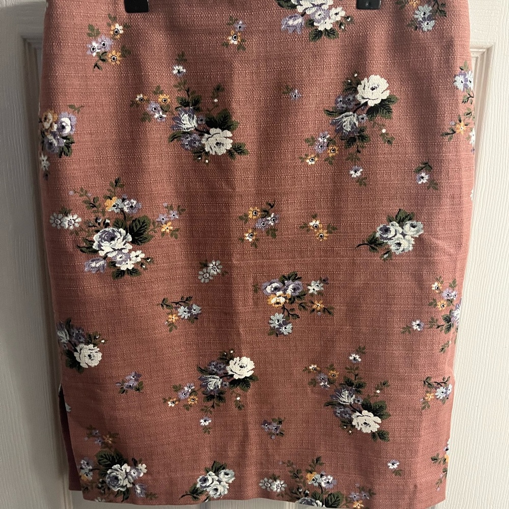 Loft Floral Pink Skirt 10 cottage core